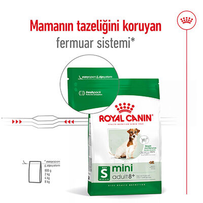 Royal Canin Mini Adult +8 Küçük Irk Yaşlı Köpek Maması 2 Kg + Temizlik Mendili - 3