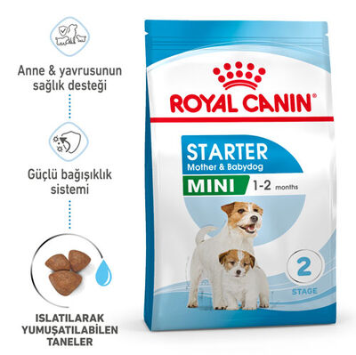 Royal Canin Mini Starter Küçük Irk Anne ve Yavru Köpek Maması 4 Kg + Bez Çanta