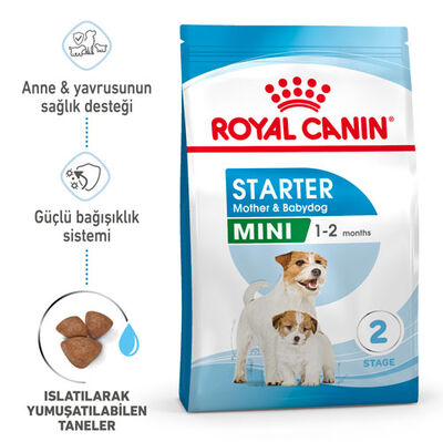 Royal Canin Mini Starter Küçük Irk Anne ve Yavru Köpek Maması 4 Kg + Temizlik Mendili