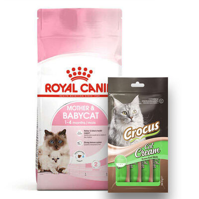 Royal Canin Mother & Babycat Yavru Kedi Maması 2 Kg + Crocus Cream Ödül 4x15 Gr