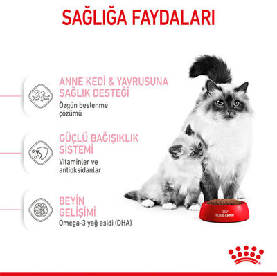 Royal Canin Mother & Babycat Yavru Kedi Maması 4 Kg x 2 Adet + 2 Adet Crocus Cream Ödül 4x15 Gr