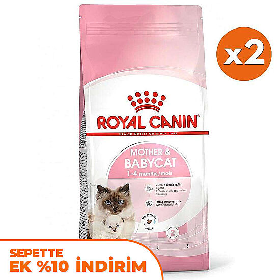Royal Canin Mother & Babycat Yavru Kedi Maması 4 Kg x 2 Adet + Temizlik Mendili - 1