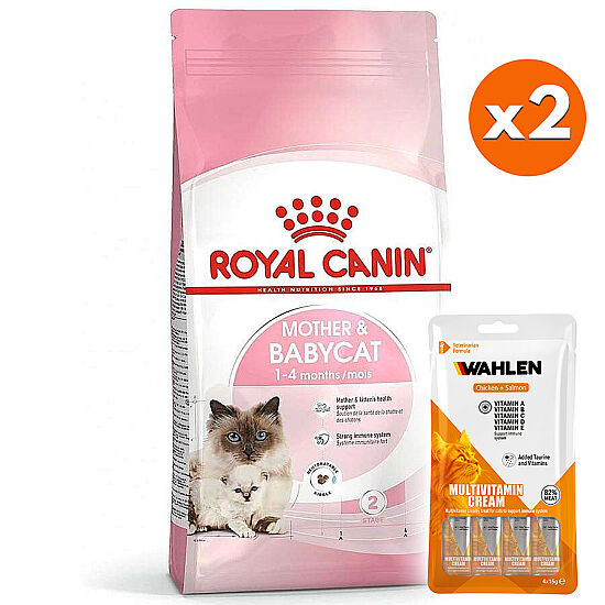 Royal Canin Mother & Babycat Yavru Kedi Maması 4 Kg x 2 Adet + 4 Paket Wahlen Multivitamin 4x15 Gr - 1