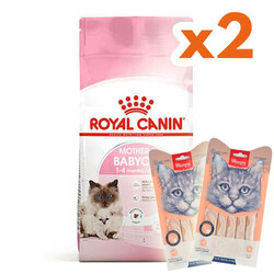 Royal Canin - Royal Canin Mother & Babycat Yavru Kedi Maması 4 Kg x 2 Adet + 2 Adet Wanpy Creamy Treat 5x14 Gr