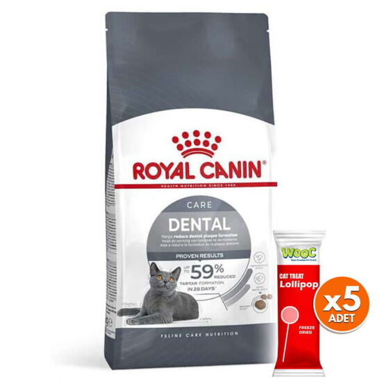 Royal Canin Dental Care Diş Sağlığı Kedi Maması 1,5 Kg + 5 Adet Wooc Lolipop Ödül - 1