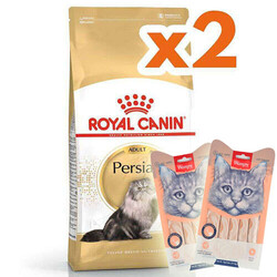 Royal Canin - Royal Canin Persian İran Kedilerine Özel Mama 2 Kg x 2 Adet + 2 Adet Wanpy Creamy Treat 5x14 Gr