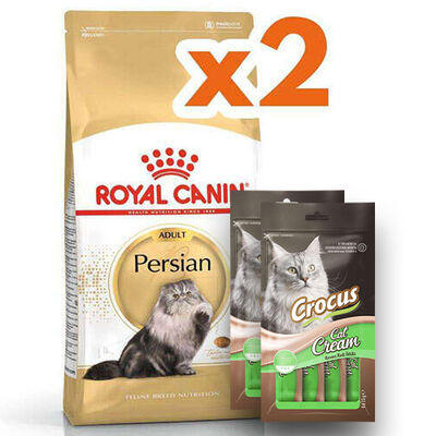 Royal Canin Persian İran Kedilerine Özel Mama 2 Kg x 2 Adet + 2 Adet Crocus Cream Ödül 4x15 Gr Royal Canin Persian İran Kedilerine Özel Mama 2 Kg x 2 Adet + 2 Adet Crocus Cream Ödül 4x15 Gr
