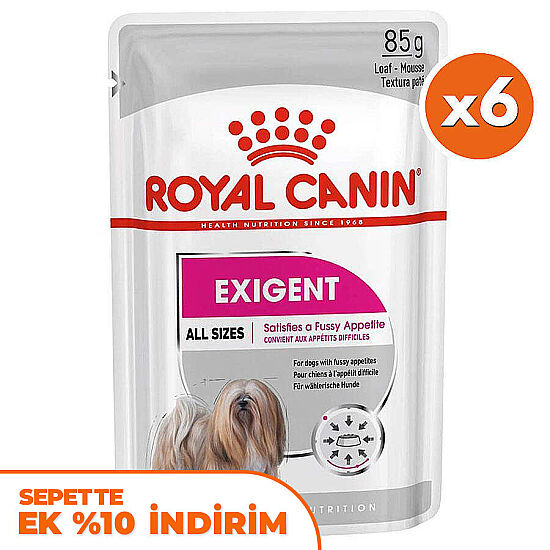 Royal Canin Pouch Exigent Seçici İştahlı Tüm Irklar İçin Köpek Yaş Maması 85 Gr x 6 Adet - 1
