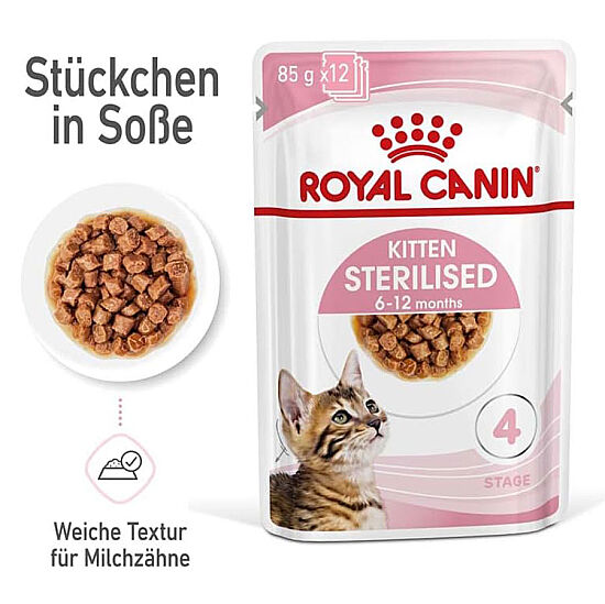 Royal Canin Pouch Gravy Kitten Sterilised Kısırlaştırılmış Yavru Yaş Kedi Maması 85 Gr x 6 Adet - 10
