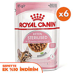 Royal Canin Pouch Gravy Kitten Sterilised Kısırlaştırılmış Yavru Yaş Kedi Maması 85 Gr x 6 Adet - Royal Canin