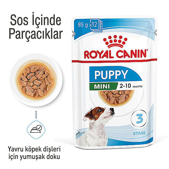 Royal Canin Pouch Mini Puppy Yavru Köpek Yaş Maması 85 Gr x 6 Adet - 3