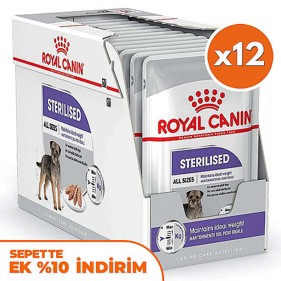 Royal Canin Pouch Sterilised Adult Tüm Irklar İçin Kısırlaştırılmış Köpek Yaş Maması 85 Gr - BOX - x 12 Adet - 1