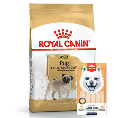 Royal Canin Pug Irkına Özel Köpek Maması 1,5 Kg + Wanpy Creamy Treat 5x14 Gr