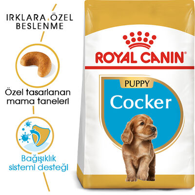 Royal Canin Cocker Puppy Irk Yavru Köpek Maması 3 Kg + Temizlik Mendili