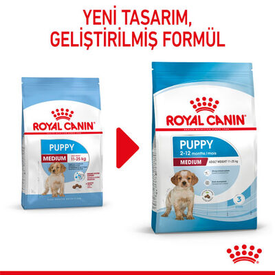 Royal Canin Medium Puppy Orta Irk Yavru Köpek Maması 4 Kg + Wanpy Creamy Treat 5x14 Gr