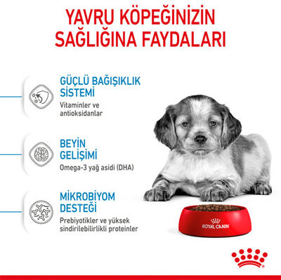 Royal Canin Medium Puppy Orta Irk Yavru Köpek Maması 4 Kg + Wanpy Creamy Treat 5x14 Gr