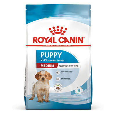 Royal Canin Medium Puppy Orta Irk Yavru Köpek Maması 4 Kg + Wanpy Creamy Treat 5x14 Gr