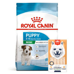 Royal Canin - Royal Canin Mini Puppy Küçük Irk Yavru Köpek Maması 4 Kg + Wanpy Creamy Treat 5x14 Gr
