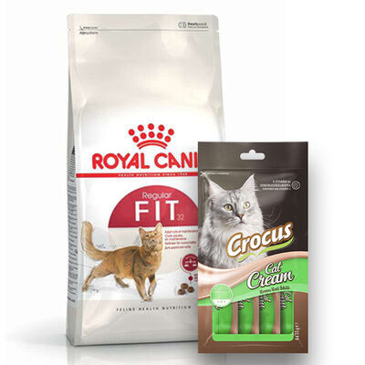 Royal Canin Regular Fit Kedi Maması 4 Kg + Crocus Cream Ödül 4x15 Gr