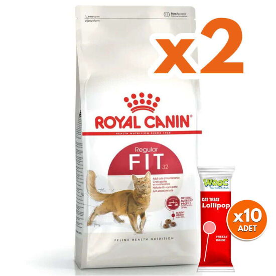 Royal Canin Regular Fit Kedi Maması 4 Kg x 2 Adet + 10 Adet Wooc Lolipop Ödül - 1