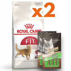 Royal Canin - Royal Canin Regular Fit Kedi Maması 4 Kg x 2 Adet + 2 Adet Crocus Cream Ödül 4x15 Gr
