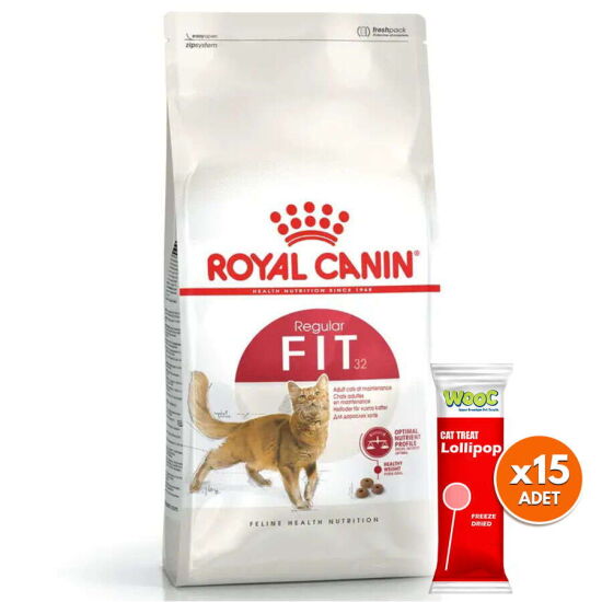 Royal Canin Regular Fit Yetişkin Kedi Maması 15 Kg + 15 Adet Wooc Lolipop Ödül - 1