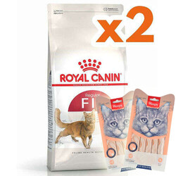 Royal Canin - Royal Canin Regular Fit Yetişkin Kedi Maması 15 Kg x 2 Adet + 2 Adet Wanpy Creamy Treat 5x14 Gr