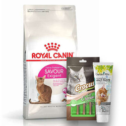 Royal Canin - Royal Canin Savour Exigent Seçici Kedi Maması 10 Kg + Crocus Cream 4x15 Gr + Garden Mix Paste