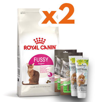 Royal Canin Fussy Exigent Seçici Kedi Maması 10 Kg x 2 Adet + 2 Adet Crocus Cream 4x15 Gr + Garden Mix Paste