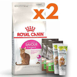 Royal Canin - Royal Canin Savour Exigent Seçici Kedi Maması 10 Kg x 2 Adet + 2 Adet Crocus Cream 4x15 Gr + Garden Mix Paste