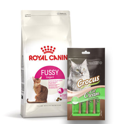 Royal Canin Fussy Exigent Seçici Kedi Maması 4 Kg + Crocus Cream Ödül 4x15 Gr