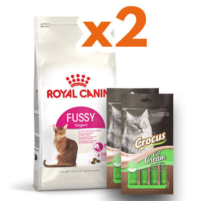 Royal Canin Fussy Exigent Seçici Kedi Maması 4 Kg x 2 Adet + 2 Adet Crocus Cream Ödül 4x15 Gr