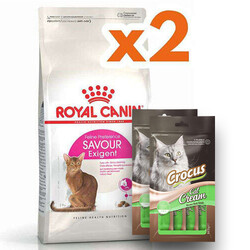 Royal Canin - Royal Canin Savour Exigent Seçici Kedi Maması 4 Kg x 2 Adet + 2 Adet Crocus Cream Ödül 4x15 Gr
