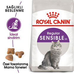 Royal Canin Sensible Hassas Kedi Maması 15 Kg + 10Lu Lolipop Kedi Ödülü + Temizlik Mendili - Thumbnail