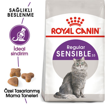 Royal Canin Sensible Hassas Kedi Maması 15 Kg + 10Lu Lolipop Kedi Ödülü + Temizlik Mendili