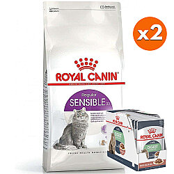 Royal Canin Sensible Hassas Kedi Maması 15 Kg x 2 Adet + 24 Adet Royal Canin Yaş Mama - Royal Canin