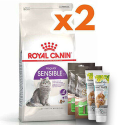 Royal Canin - Royal Canin Sensible Hassas Kedi Maması 15 Kg x 2 Adet + 2 Adet Crocus Cream 4x15 Gr + Garden Mix Paste