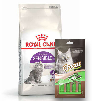 Royal Canin Sensible Hassas Kedi Maması 2 Kg + Crocus Cream Ödül 4x15 Gr Royal Canin Sensible Hassas Kedi Maması 2 Kg + Crocus Cream Ödül 4x15 Gr