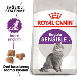 Royal Canin Sensible Hassas Kedi Maması 4 Kg + Wanpy Creamy Treat 5x14 Gr - Thumbnail