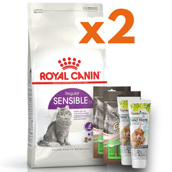 Royal Canin - Royal Canin Sensible Hassas Kedi Maması 10 Kg x 2 Adet + 2 Adet Crocus Cream 4x15 Gr + Garden Mix Paste