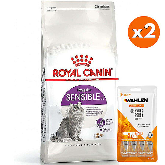Royal Canin Sensible Hassas Kedi Maması 10 Kg x 2 Adet + 6 Paket Wahlen Multivitamin 4x15 Gr - 1