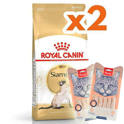 Royal Canin - Royal Canin Siamese Siyam Kedilerine Özel Mama 2 Kg x 2 Adet + 2 Adet Wanpy Creamy Treat 5x14 Gr