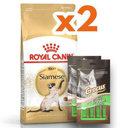 Royal Canin - Royal Canin Siamese Siyam Kedilerine Özel Mama 2 Kg x 2 Adet + 2 Adet Crocus Cream Ödül 4x15 Gr