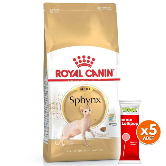 Royal Canin Sphynx Özel Irk Yetişkin Kedi Maması 2 Kg + 5 Adet Wooc Lolipop Ödül - 1
