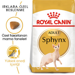 Royal Canin Sphynx Özel Irk Yetişkin Kedi Maması 2 Kg + Bez Çanta - Thumbnail