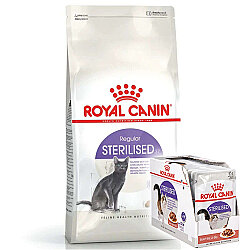 Royal Canin Sterilised Kısırlaştırılmış Kedi Maması 15 Kg + 12 Adet Royal Canin Yaş Mama - Royal Canin