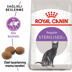 Royal Canin - Royal Canin Sterilised 37 Kısırlaştırılmış Kedi Maması 15 Kg + 4 Adet Temizlik Mendili