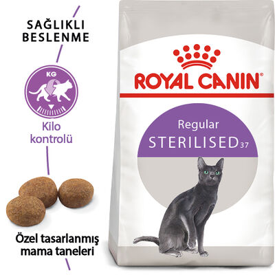 Royal Canin Sterilised Kısırlaştırılmış Kedi Maması 15 Kg + 10Lu Lolipop Kedi Ödülü + Temizlik Mendili