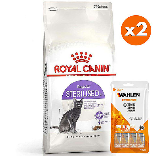 Royal Canin Sterilised Kısırlaştırılmış Kedi Maması 15 Kg x 2 Adet + 8 Paket Wahlen Ödül + 24 Adet Royal Canin Yaş Mama - 2