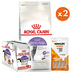 Royal Canin Sterilised Kısırlaştırılmış Kedi Maması 15 Kg x 2 Adet + 8 Paket Wahlen Ödül + 24 Adet Royal Canin Yaş Mama - Royal Canin